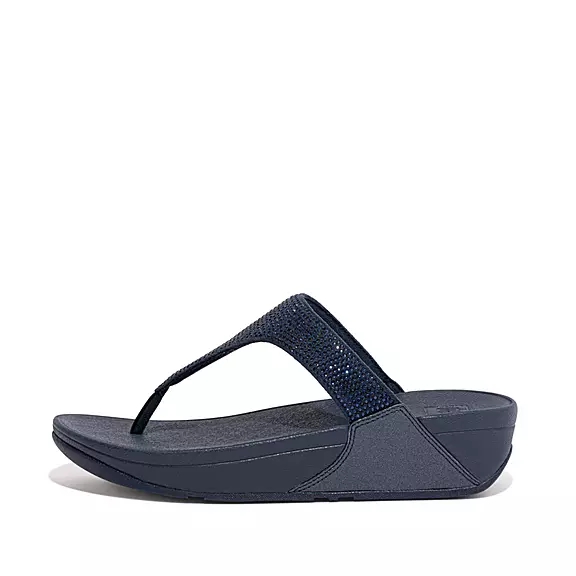 Toe-post σανδάλια FitFlop LULU Crystal σκουρο μπλε | 21388860