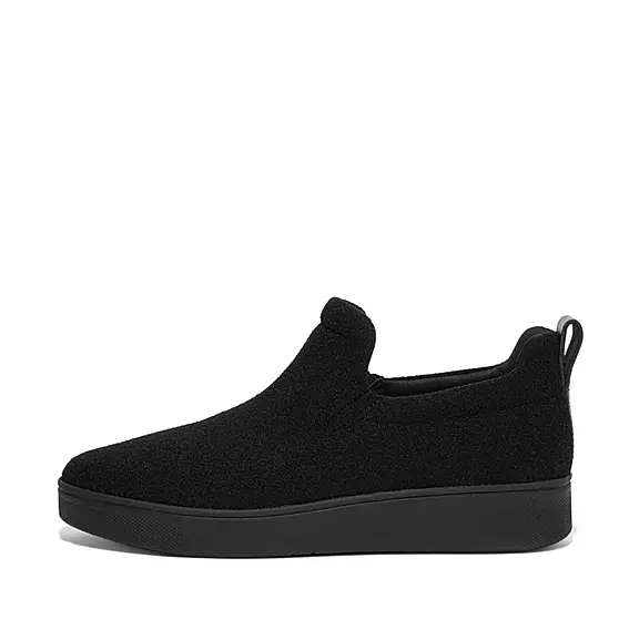 αθλητικά παπούτσια FitFlop RALLY Felt Slip-On μαυρα | 33875053