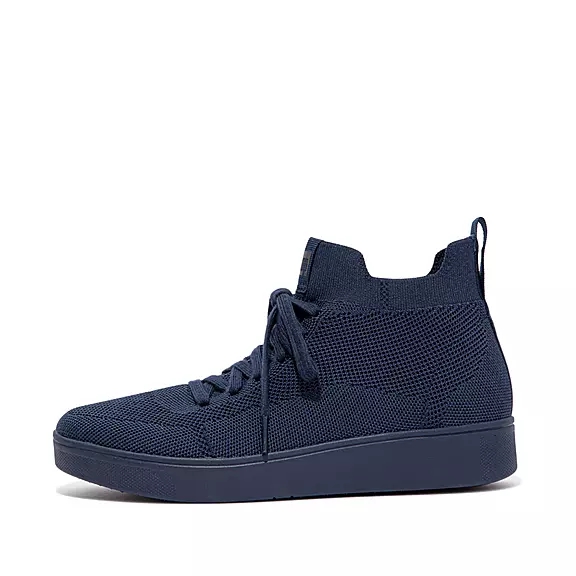 αθλητικά παπούτσια FitFlop RALLY θαλασσης-Resistant Knit High-Top σκουρο μπλε | 83622314