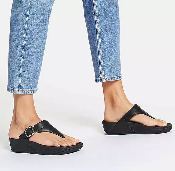 Toe-post σανδάλια FitFlop LULU Adjustable δερματινα μαυρα | 34053388