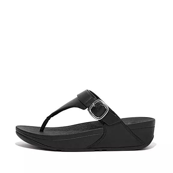 Toe-post σανδάλια FitFlop LULU Adjustable δερματινα μαυρα | 34053388