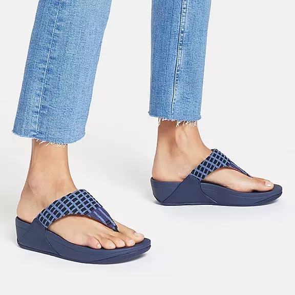 Toe-post σανδάλια FitFlop LULU Art-Denim σκουρο μπλε | 38728494