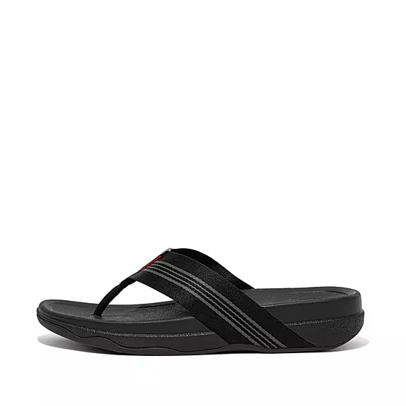 Toe-post σανδάλια FitFlop SURFER Stripe Webbing μαυρα | 79123165