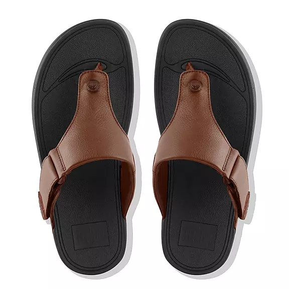 Toe-post σανδάλια FitFlop TRAKK II δερματινα βαθυ καφε | 35083897