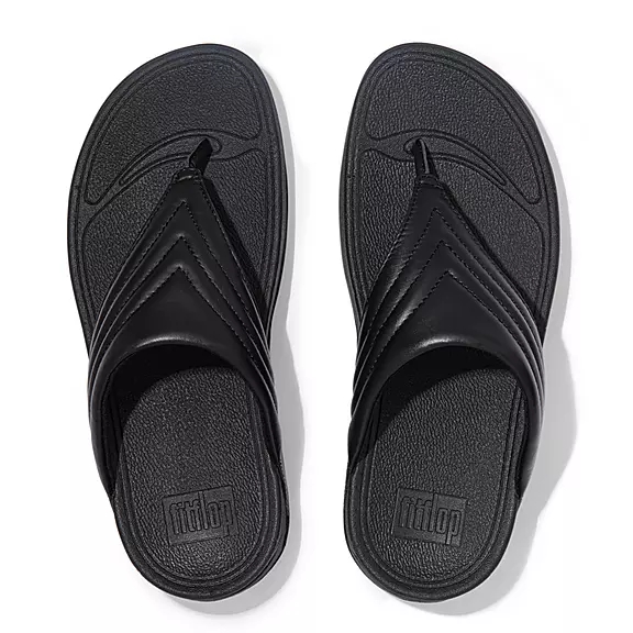 Toe-post σανδάλια FitFlop WALKSTAR δερματινα μαυρα | 22528824