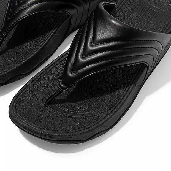 Toe-post σανδάλια FitFlop WALKSTAR δερματινα μαυρα | 22528824