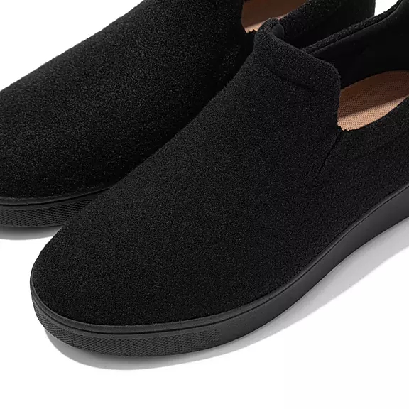 αθλητικά παπούτσια FitFlop RALLY Felt Slip-On μαυρα | 33875053