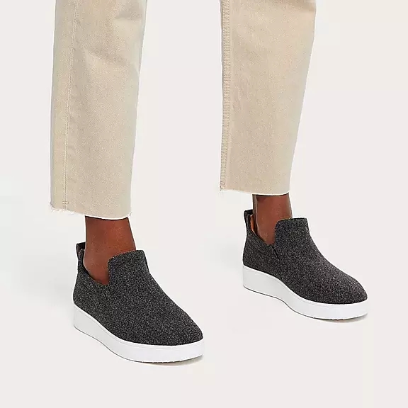 αθλητικά παπούτσια FitFlop RALLY Felt Slip-On γκρι | 37724993