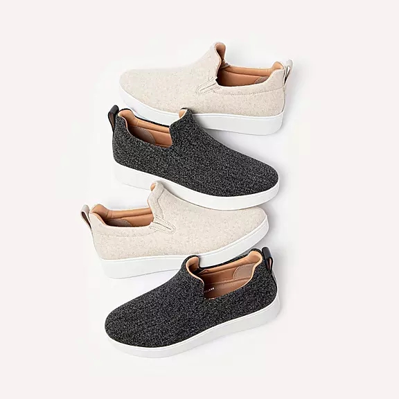 αθλητικά παπούτσια FitFlop RALLY Felt Slip-On γκρι | 37724993