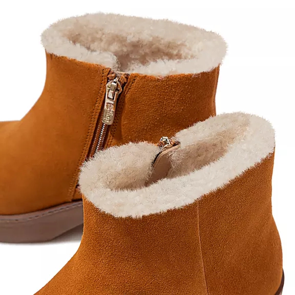 μποτακια FitFlop PILAR Shearling-επενδυση σουετ flatforms ανοιχτο καφε | 52887907