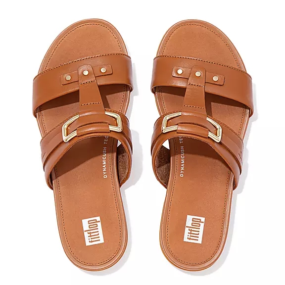 παντοφλεσ FitFlop GRACIE Stud-πόρπης δερματινα ανοιχτο καφε | 93868943