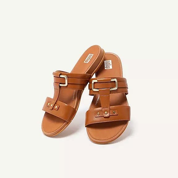 παντοφλεσ FitFlop GRACIE Stud-πόρπης δερματινα ανοιχτο καφε | 93868943