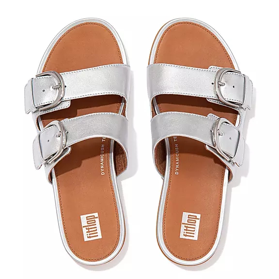 παντοφλεσ FitFlop GRACIE πόρπης δερματινα ασημι | 66357148